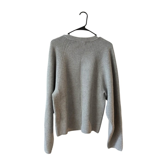 NEW J. Crew Raglan Fitted Waist Ribbed Crewneck Sweater Plus Size XXL Gray Crop - Picture 3 of 12